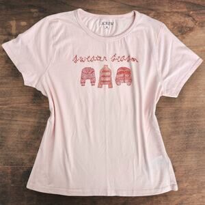 J Crew Vintage Beaded Embroidery Tee | Light Pink | Medium